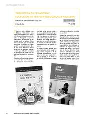 “Biblioteca de Pedagoxía”: colección de textos pedagóxicos en galego