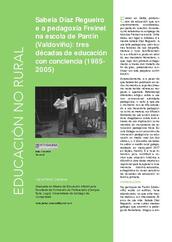 Sabela Díaz Regueiro e a pedagoxía Freinet na escola de Pantín (Valdoviño): tres décadas de educación con conciencia (1985-2005)