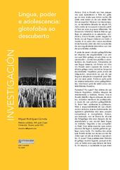 Lingua,poder e adolescencia: glotofobia ao descuberto