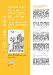 A Escola Rural de Sedes (Narón), 1921-2021: 100 anos de educación nunha contorna de salientable tradición escolar