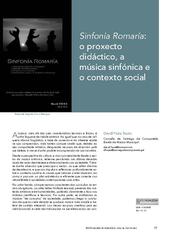 Sinfonía Romaría: o proxecto didáctico, a música sinfónica e o contexto social