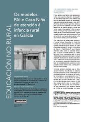 Os modelos PAI e Casa Niño de atención á infancia rural en Galicia