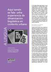 Aquí tamén se fala: unha experiencia de dinamización lingüística en contexto urbano